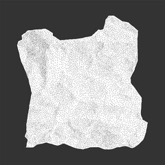 Torn piece of paper with jagged torn edges and wrinkled texture. Halftone gritty surface, suitable for handmade collage and visual art.