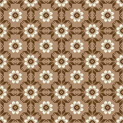 Geometric pixel art pattern. Abstract pixel art geometric ethnic pattern design for fabric, carpet, tile, rug, clothing, embroidery, needlepoint and background. Vector pixel art seamless motif ethnic
