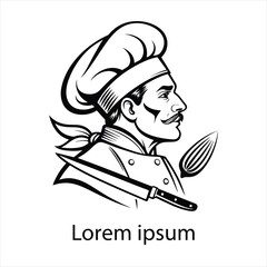 Detailed chef logo template