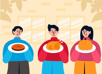 Thanksgiving celebration illustration