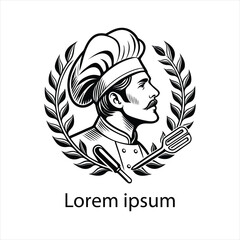 Detailed chef logo template