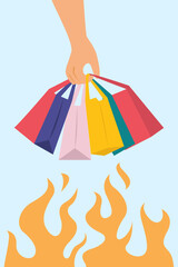 Burning fashion illustration