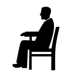 Fototapeta premium Man Sitting in Chair Icon Symbol Illustration Design