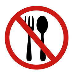 No Food or Drink Allowed Sign Symbol Icon
