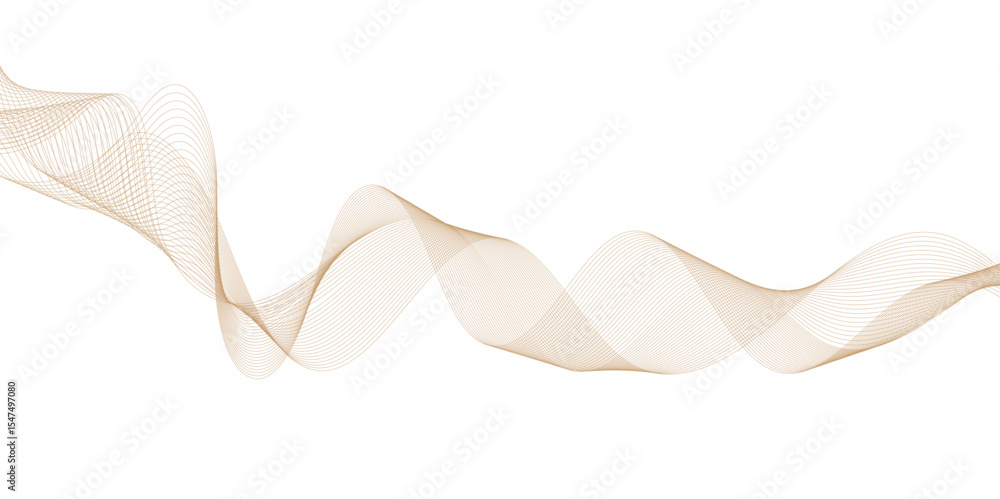 Poster beige wave design creates flowing and dynamic visual effect on a white background, adding a touch of