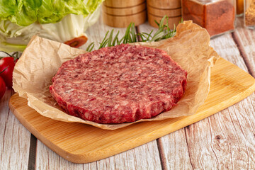 Raw beef cutlet for burger