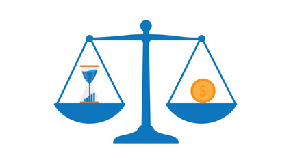 Blue scales of justice symbolize law and equality, a balanced icon of measurement and finance