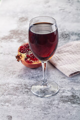 Sweet vitamin pomegranate juice glass