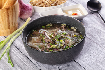 Vietnamese Pho Bo soup with beef