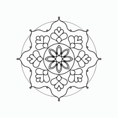 Mandala Vector Heart Drawing Page
