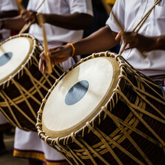 South Indian Traditional Drums Close Up