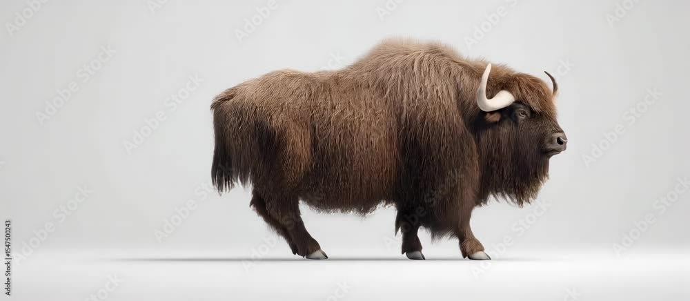Poster animated bison walking sequence realistic movement and detail in motion