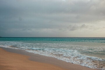 beach and clouds on windy day 