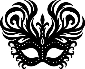 Ornate Masquerade Mask Silhouette vector
