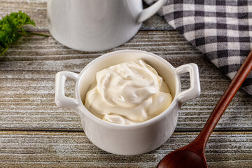 White organic natural cream sour