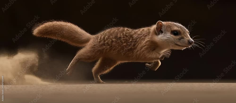 Poster energetic armadillo leaping forward in dynamic animation