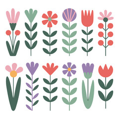 Twelve simple floral designs for spring and summer