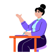 A flat style illustration showing student exam
