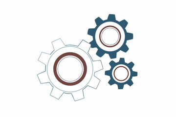 Gear Vector Illustration Set,Minimalist Gear Icon Collection