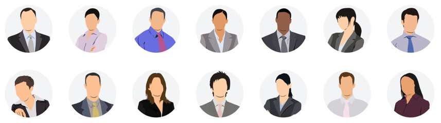 Icons of different businesspeople. Modern design.