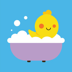 Relaxing Emoticon in Bubble Bath