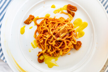 Homemade traditional Italian pasta served in Verona restaurant