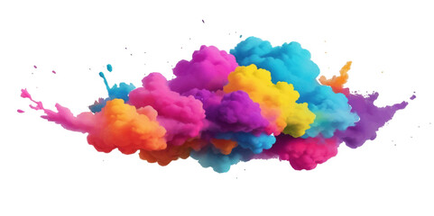 Abstract watercolor paint splashes create a colorful, artistic design with a grunge texture