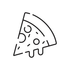 Fast food flat line icon. Burger, fast snacks, sandwich, french fries, hot dog, mexican burrito, pizza vector illustrations.  Thin signs for restaurant menu.