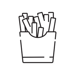Fast food flat line icon. Burger, fast snacks, sandwich, french fries, hot dog, mexican burrito, pizza vector illustrations.  Thin signs for restaurant menu.