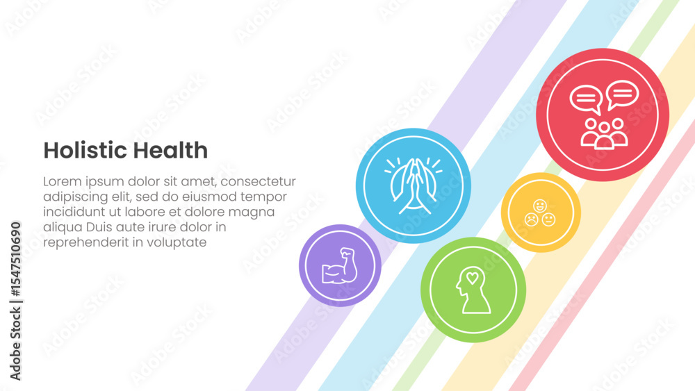 Poster holistic health infographic template banner with small circle spreading for background main page wit