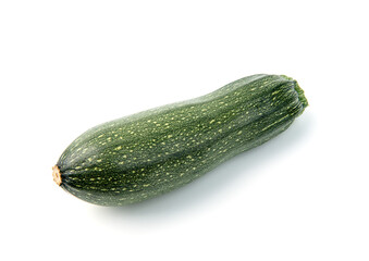 green zucchini vegetables isolated on white.
