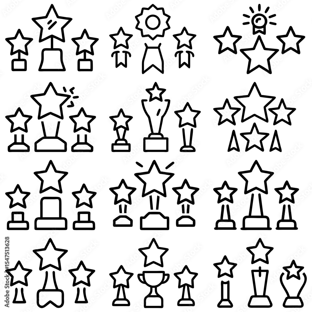 Poster collection of twenty four light bulb icons with lightning bolts in various designs and orientations