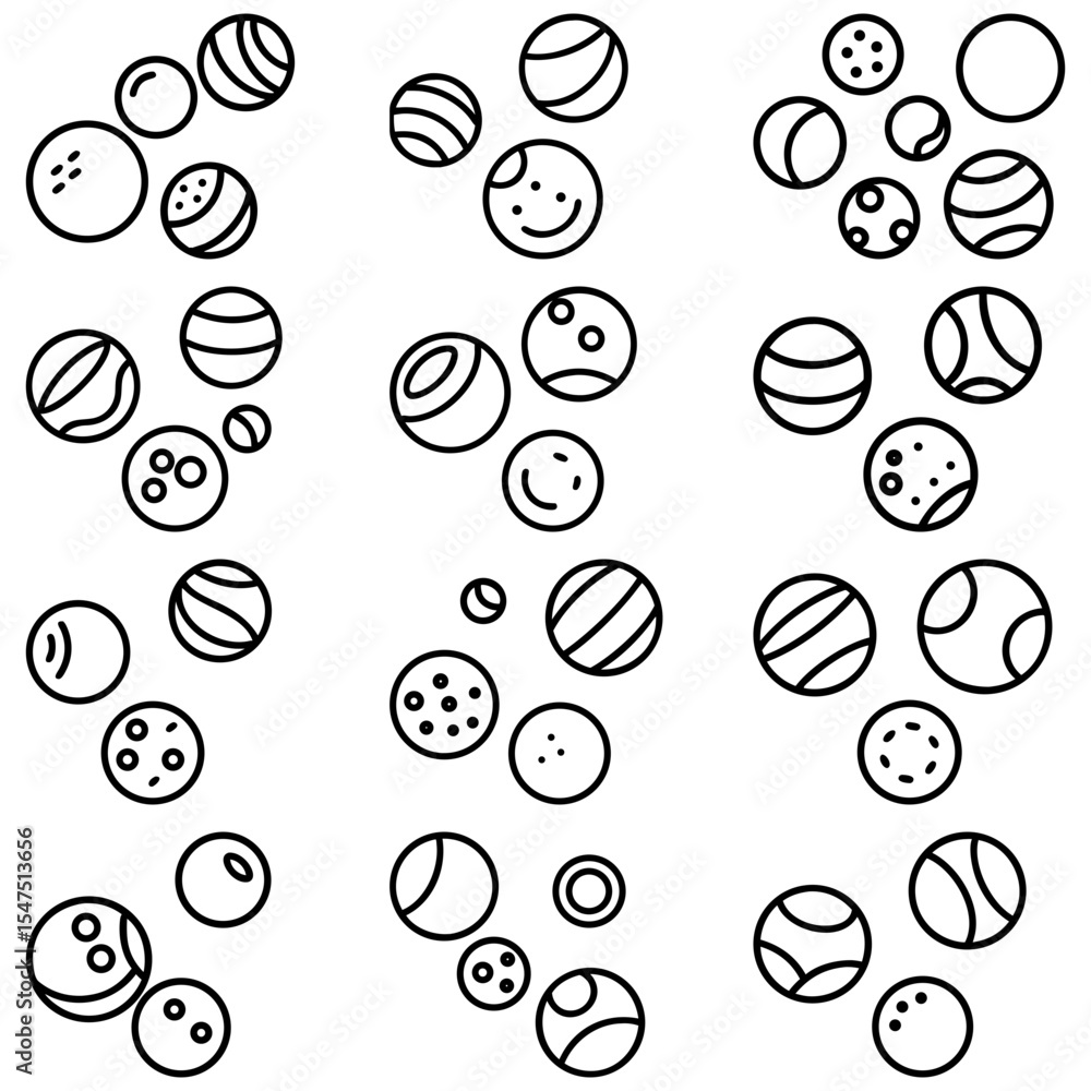 Poster collection of informational icons featuring the letter i in various shapes and contexts for user int