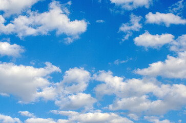 Blue sky with white clouds.