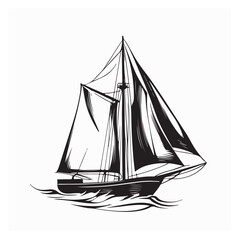 Schooner Definition Vector Art, Icons, and Graphics Isolated on white background.