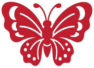 Traditional Chinese Red Papercut Butterfly – Symbol of Love, Transformation, and Beauty, Perfect for Romantic and Cultural Decoration