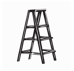 Wooden Ladder Image Vector Isolated on white background.