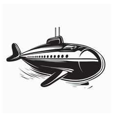 Military Submarine Image Vector illustration on white background.