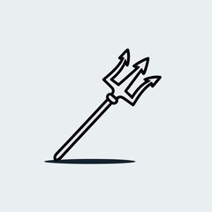 Simple Line Art Illustration of a Poseidon Trident