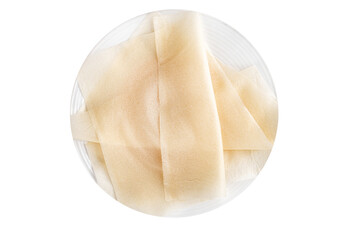 brik dough thin sheet raw packaging dough phyllo fresh delicious gourmet food background on the table rustic food top view copy space