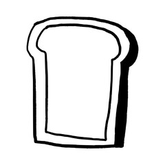 Hand Drawn Bread Slice Line. Toast, Sandwich Ingredient, and Bakery Doodle Vector. Breakfast and Food Concept. Editable
