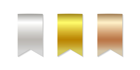 A luxurious set of collectible labels with gold, silver and bronze ribbons.