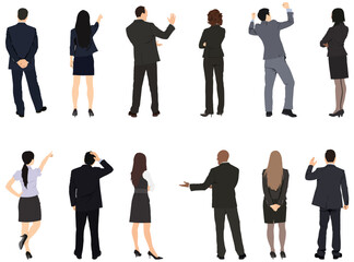 Obraz premium group of business people talking back view