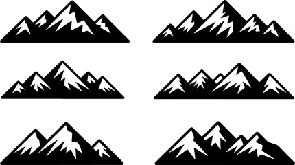 Mountain and Pine Tree Landscape Silhouette