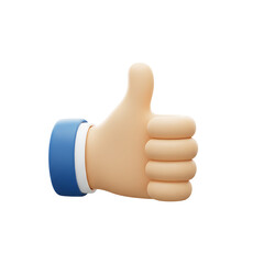 3D Hand Giving Thumbs Up Gesture Illustration on Black Background