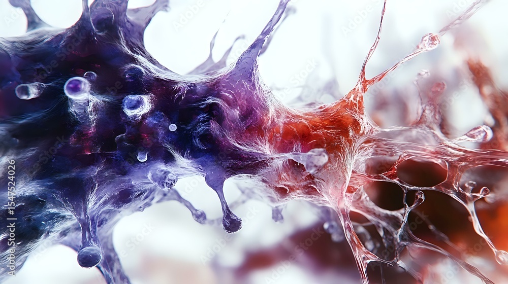 Poster abstract fluid art with dynamic swirls of deep blue and vibrant red creating dramatic contrast again
