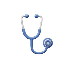 Clean 3D Rendering of a Blue and White Stethoscope Image