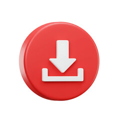 Clean 3D White Download Icon Centered on Brown Background Image