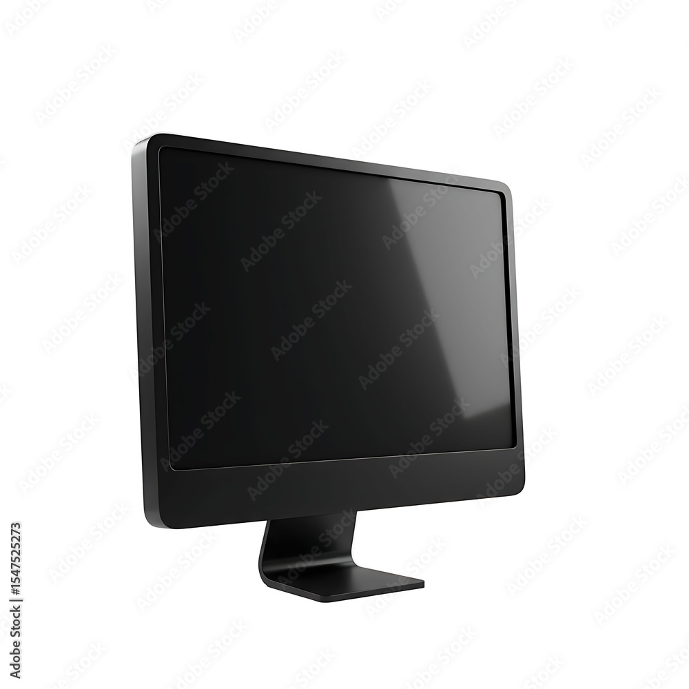 Fototapete sleek dark computer monitor embedded image - tech display concept