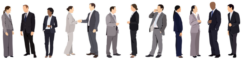 group of business people talking